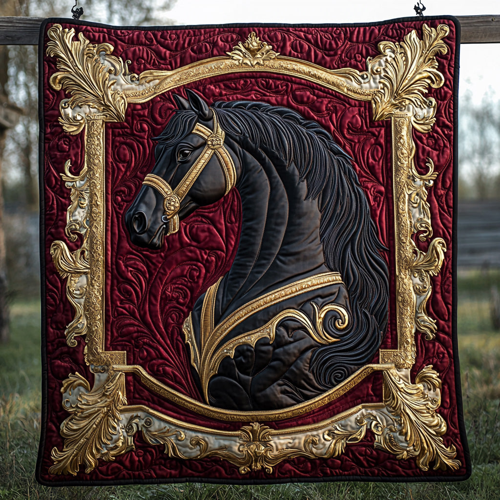 Noble Horse Quilted Blanket Holiday Throw Blanket Religious Christmas Presents