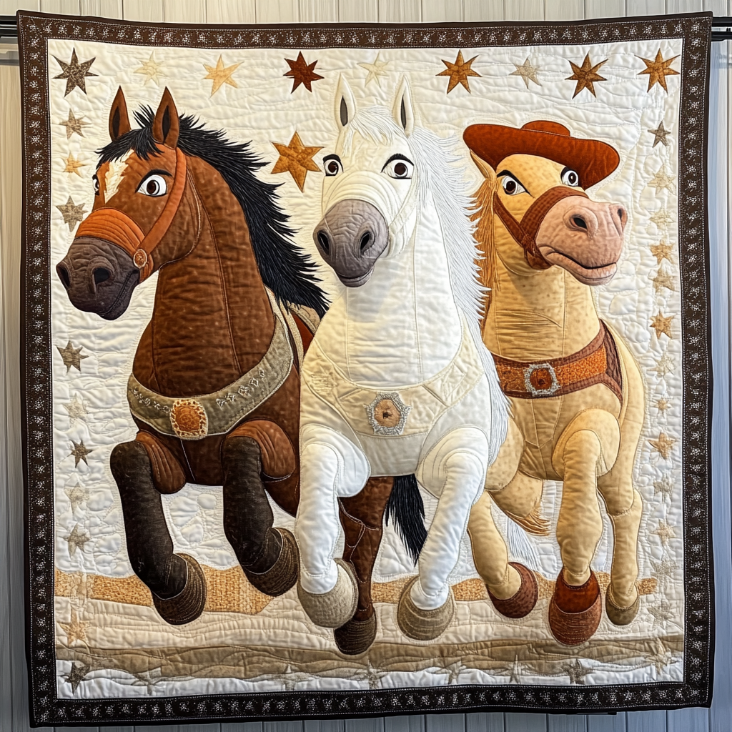 Noble Horse Quilted Blanket Winter Decor Blanket Horse Gifts For Equestrian Riders