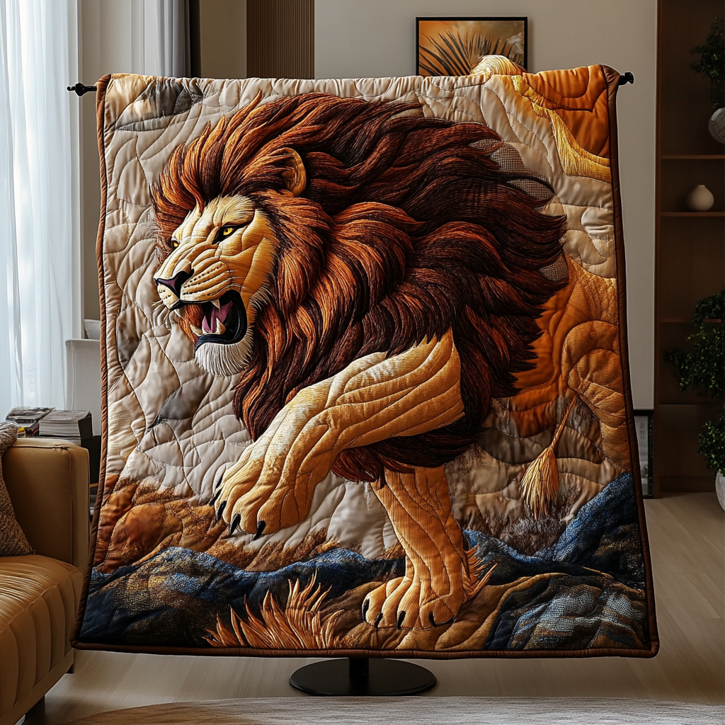 Noble King Quilted Blanket Bedroom Decor Christmas Awesome Gifts For Lion Lovers