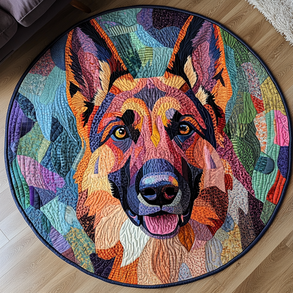 Noble Quilted Round Mat Front Door Decor Cute Gifts For Dog Lovers Owners