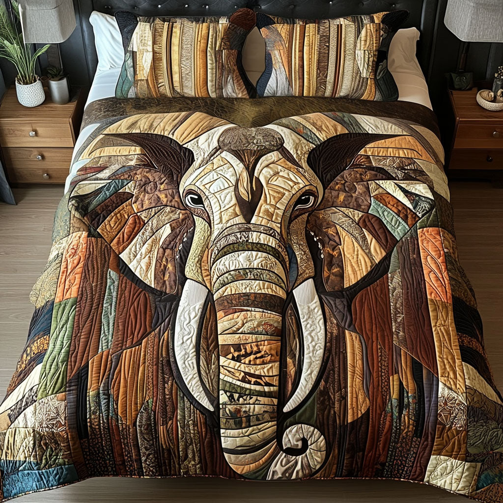 Noble Wanderer Quilted Bedding Set Bedroom Decorations Presents For Elephant Lovers