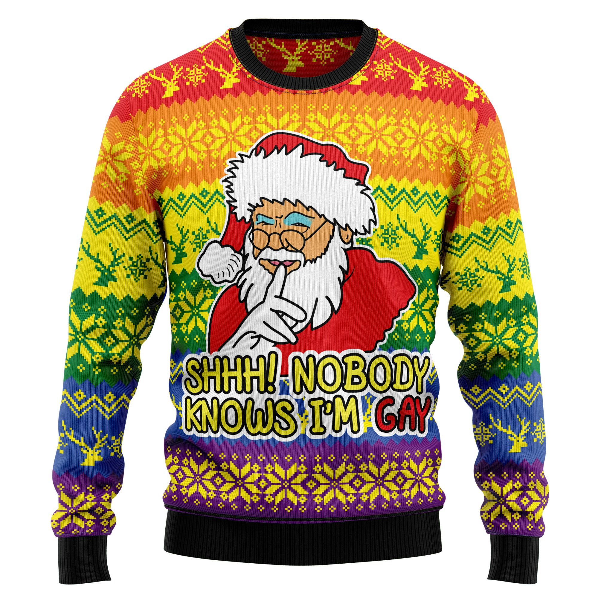 Nobody Knows I'm Gay Ugly Christmas Sweater