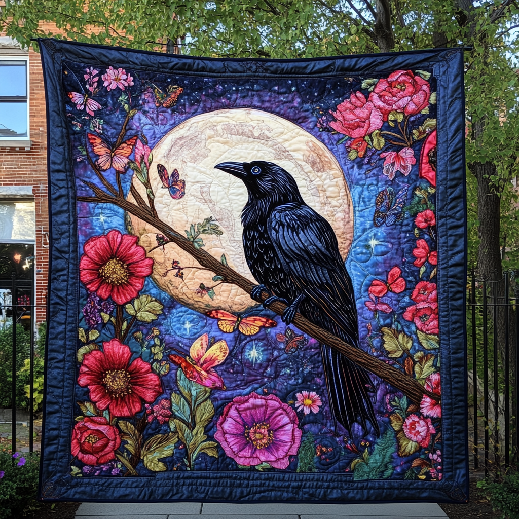 Nocturne Keeper Quilted Blanket Gift Ideas For Raven Bird Lovers