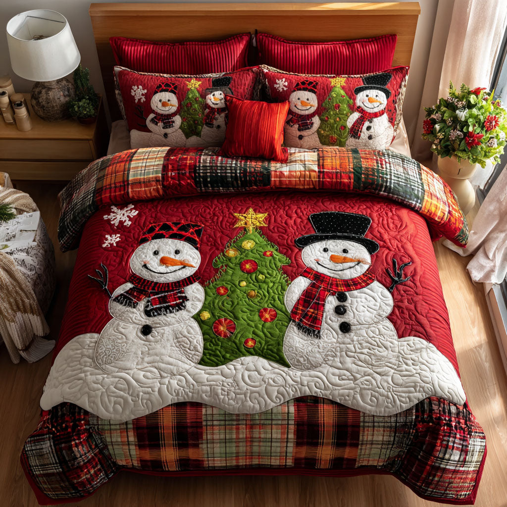 Noel Frost Quilted Bedding Set Cozy Bedding Merch Gift That Brings Sweet Dreams