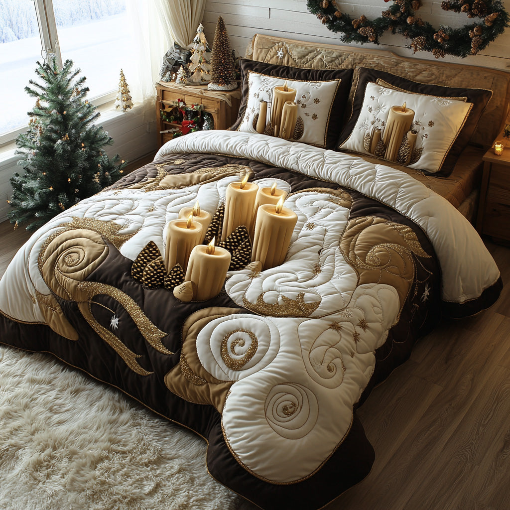 Noel Glow Quilted Bedding Set Bedspread Set Bigfoot Gifts For Dad