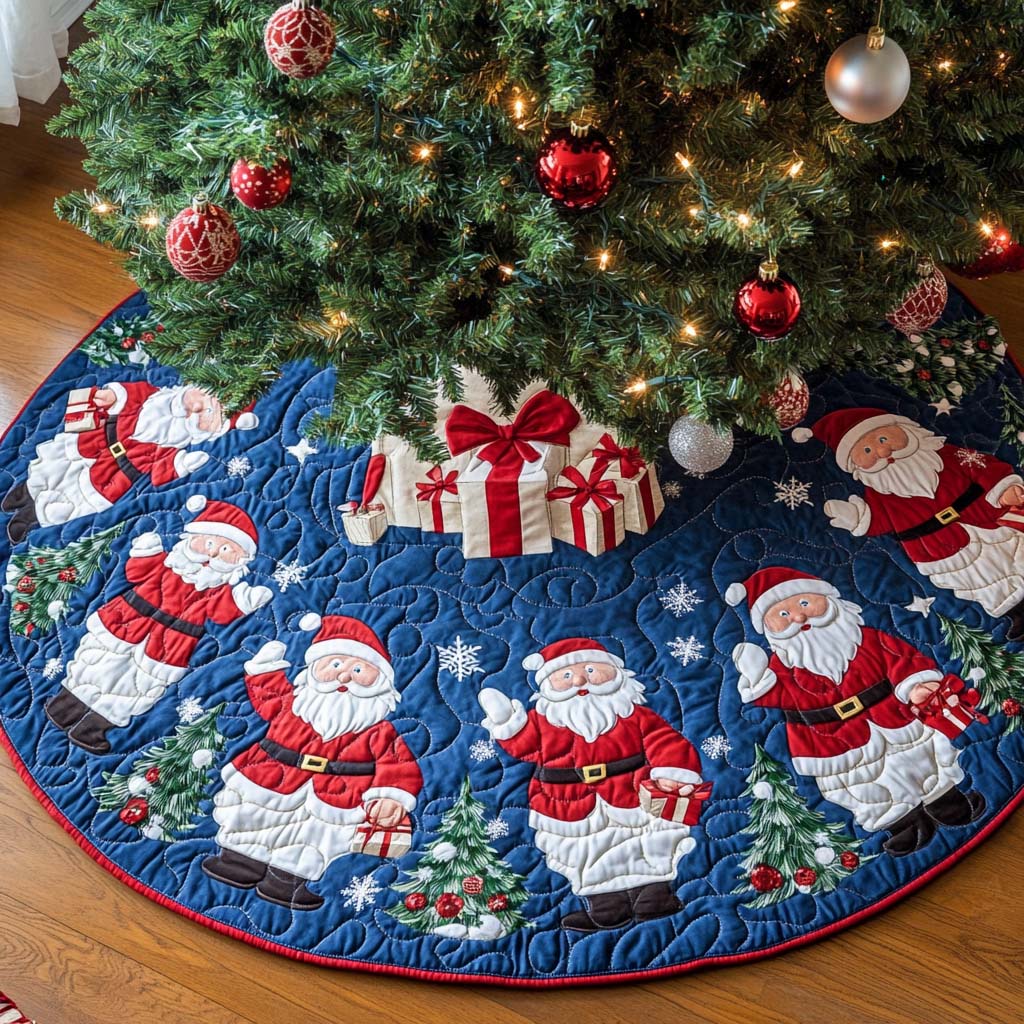 Noel Spirit Christmas Quilted Tree Skirt Holiday Decorations Best Christmas Gift Ideas