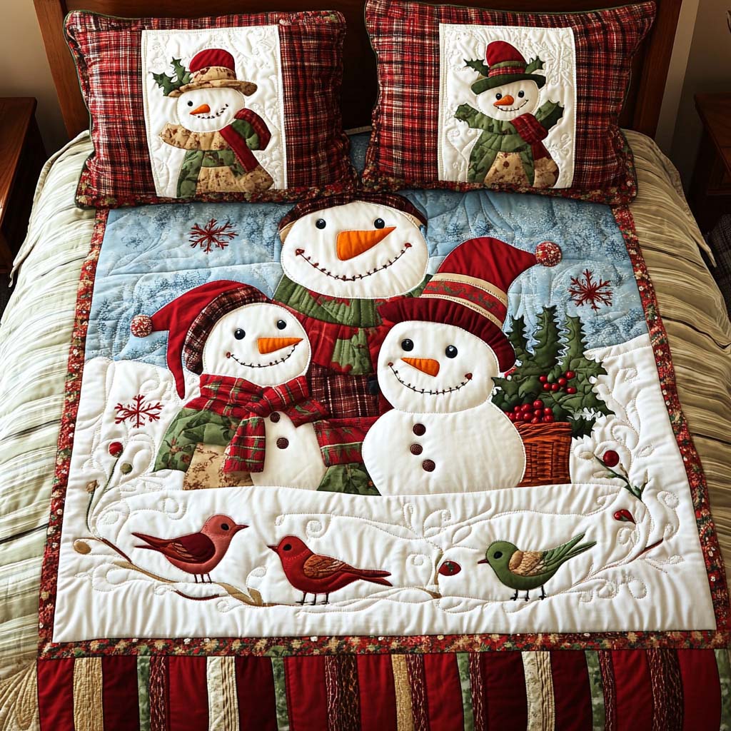 Noel Spirit Quilted Bedding Set Holiday Duvet Cover Set Christmas Gifts For Relatives