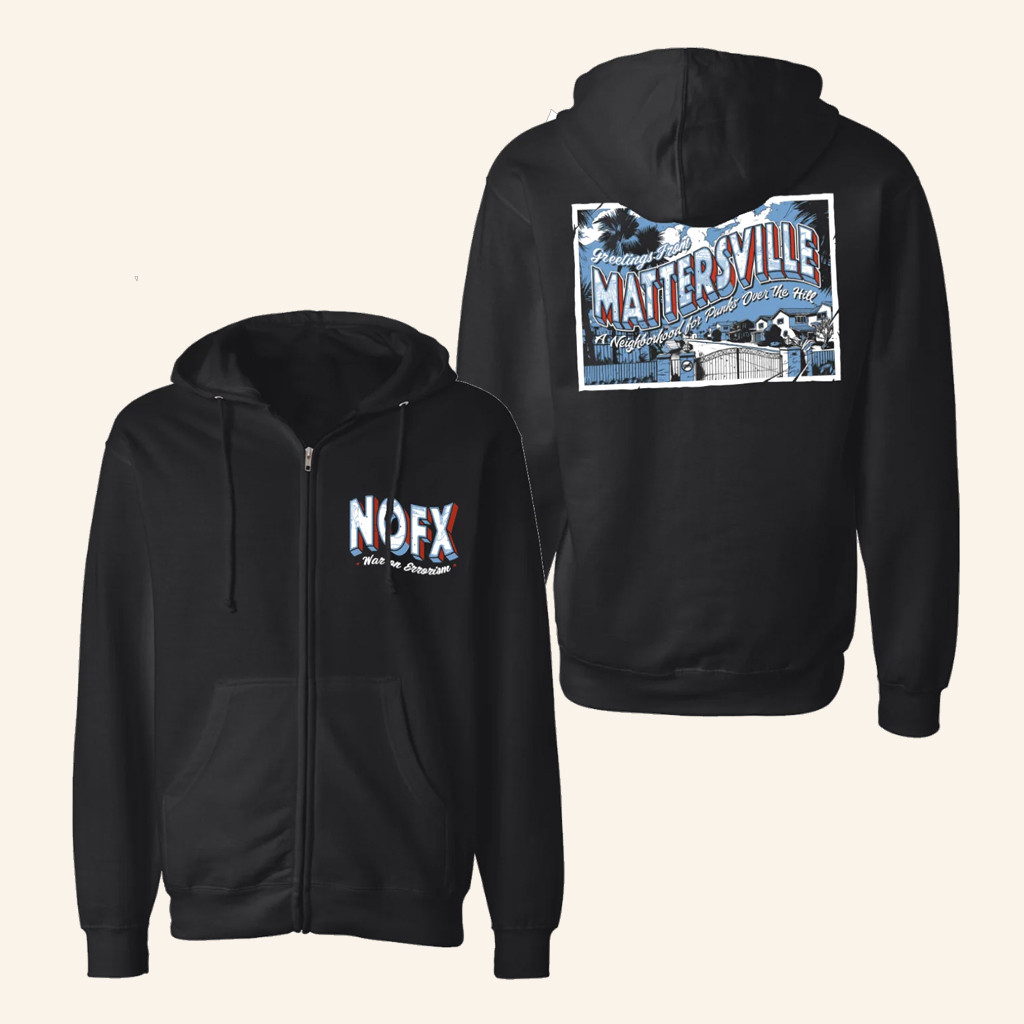 NOFX Merch Mattersville Zip Up Hoodie Gift Ideas For Boyfriend