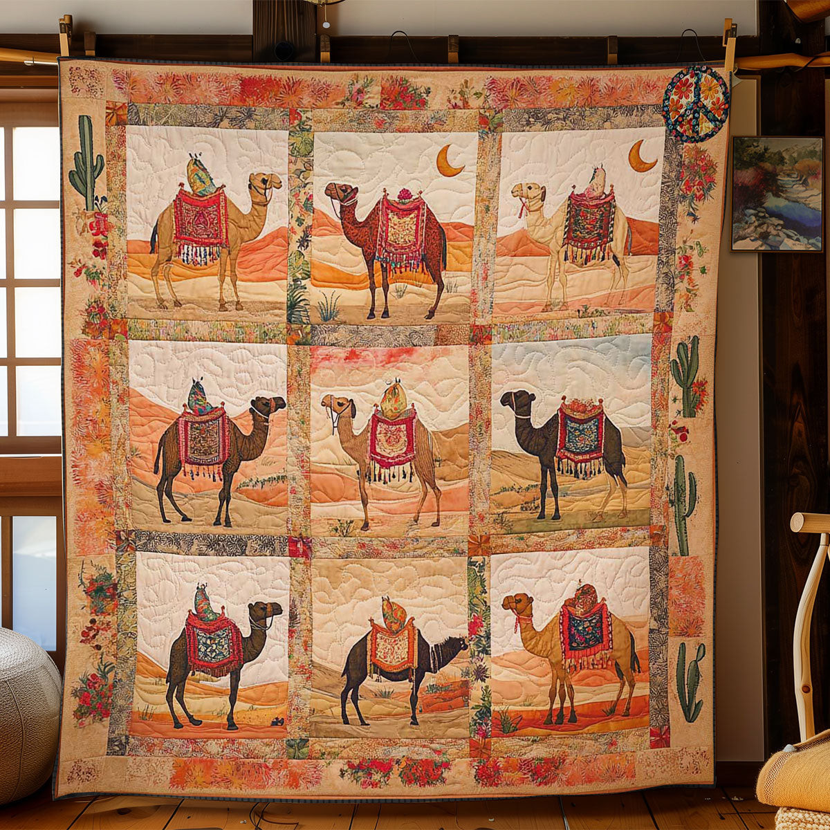 Nomad Camel Holiday Xmas Quilt Blanket Christmas Gifts For Mom Grandma