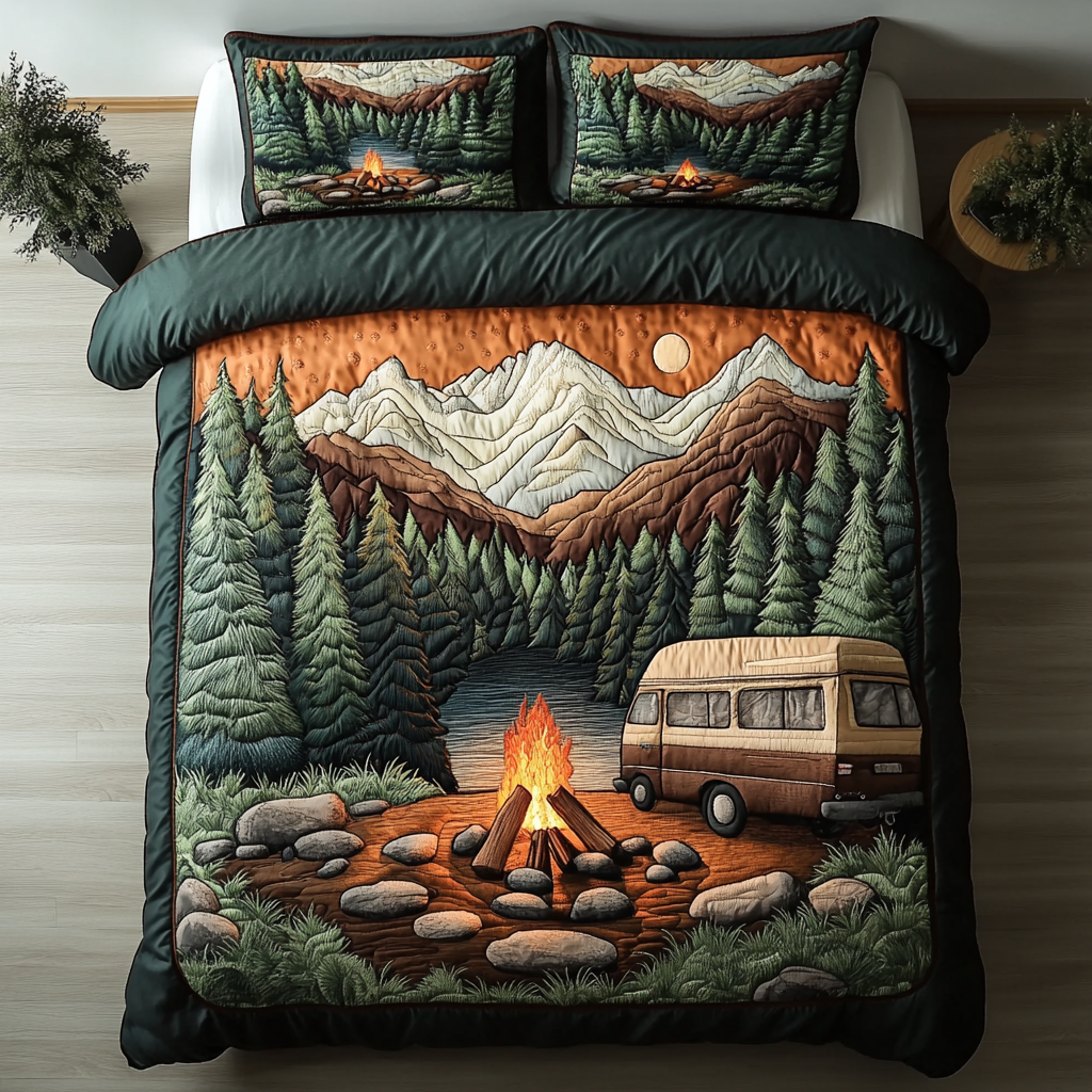 Nomad Life Quilted Bedding Set Cute Bedroom Decor Best Camping Gifts