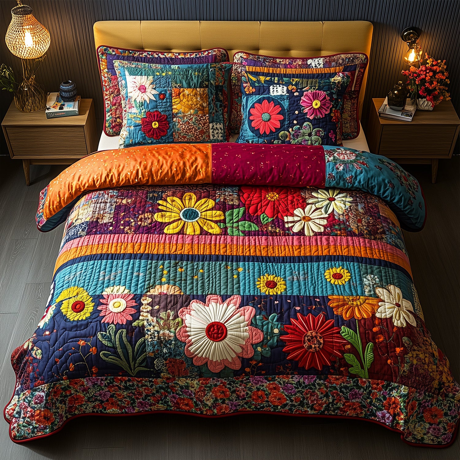 Nomadic Dreams Quilted Bedding Set Bedroom Decorations Hippie Gifts For Him