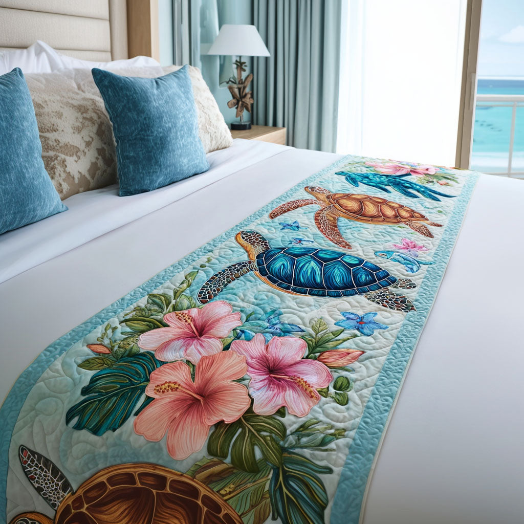 Nomadic Shell Quilted Bed Runner Bedroom Decor Ideas Sea Turtle Gifts For Mom