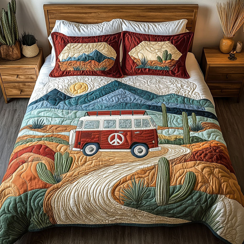 Nomadic Spirit Quilted Bedding Set Best Bedspread Set Birthday Gift Ideas For Hippies