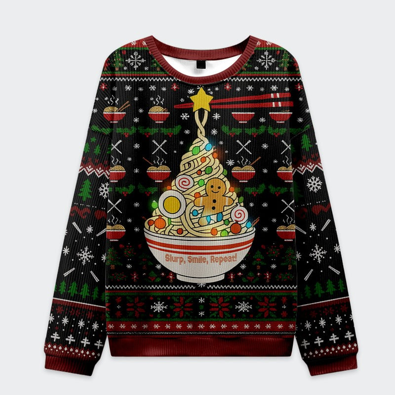 Noodles Christmas Tree Ugly Christmas Sweater Funny Xmas Jumpers Gifts For Mom