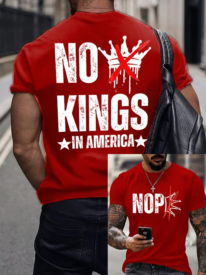 Nope No Kings In America Shirt No Kings Protest 2026 Clothes Patriotic Gifts For Him
