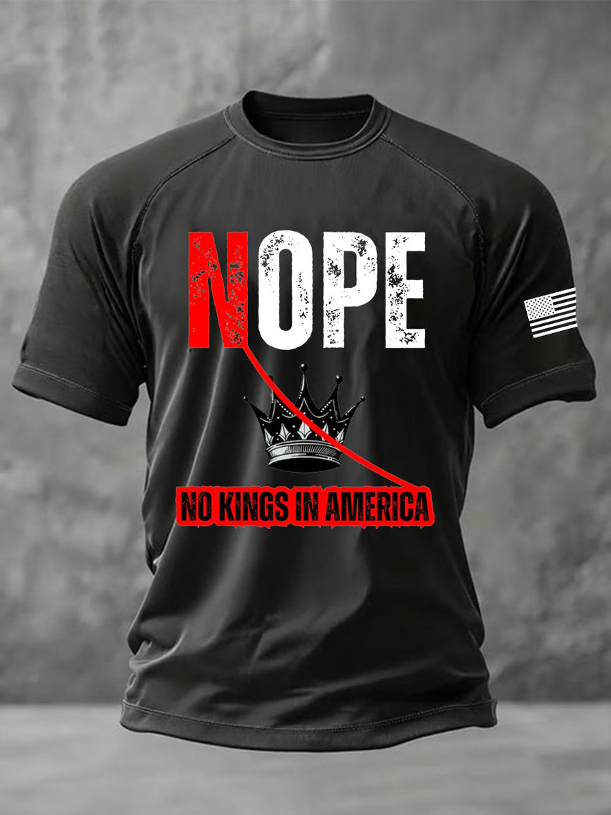 Nope T-Shirt No Kings In America Anti Fascism Clothing Gifts For Liberal Friends