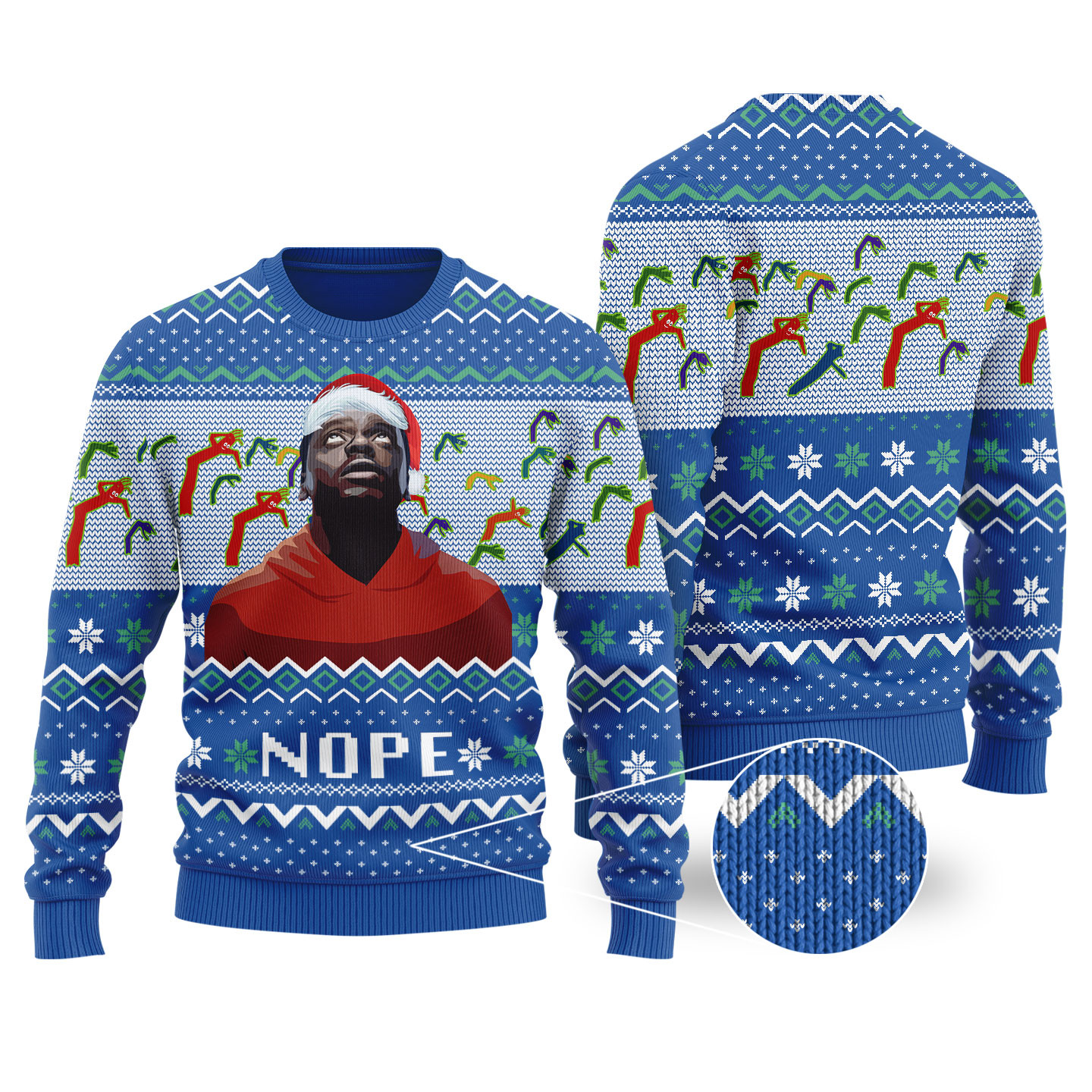 Nope Ugly Christmas Sweater Royal Warm Winter Merch Gift for Someone You Love