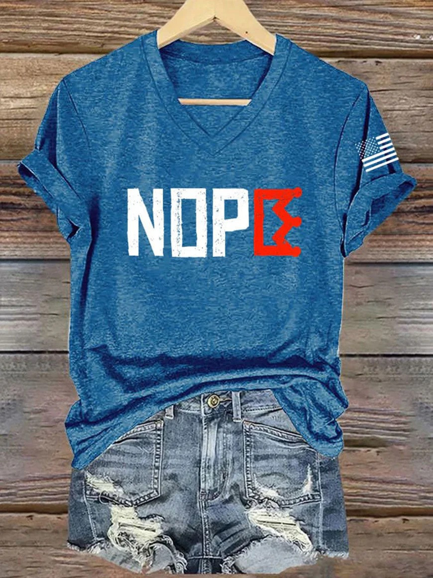 Nope V-Neck Shirt No Kings In America Clothing Best Gifts Ideas For Sister