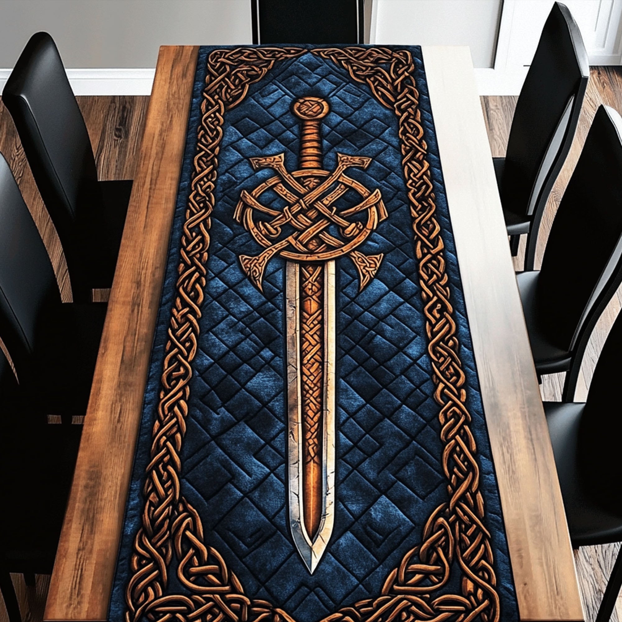 Nordic Legacy Quilted Table Runner Celtic Table Runner Gift For Viking Lover