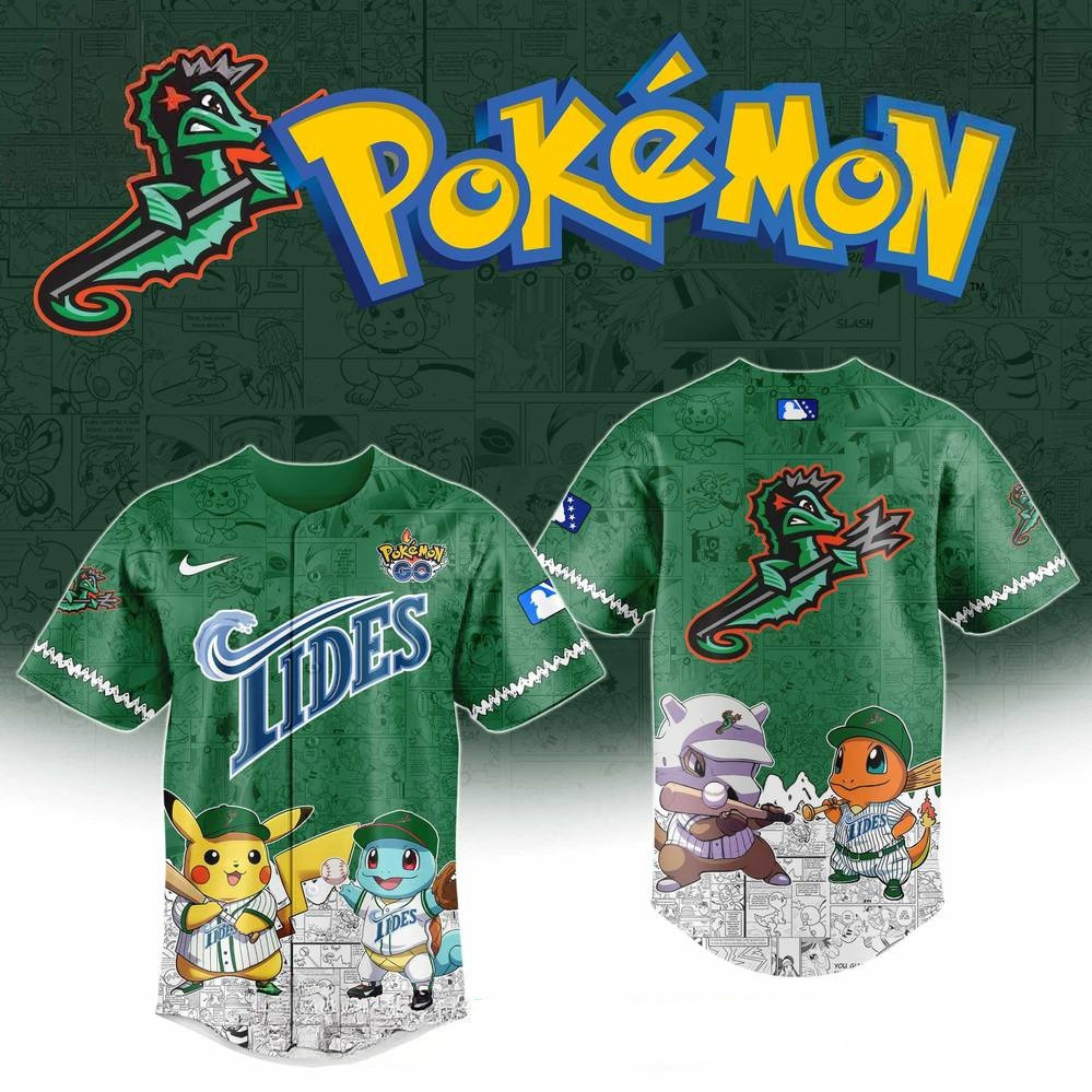 Norfolk Tides x Pokemon Go Special Baseball Jersey Best Gifts For Baseball Fans