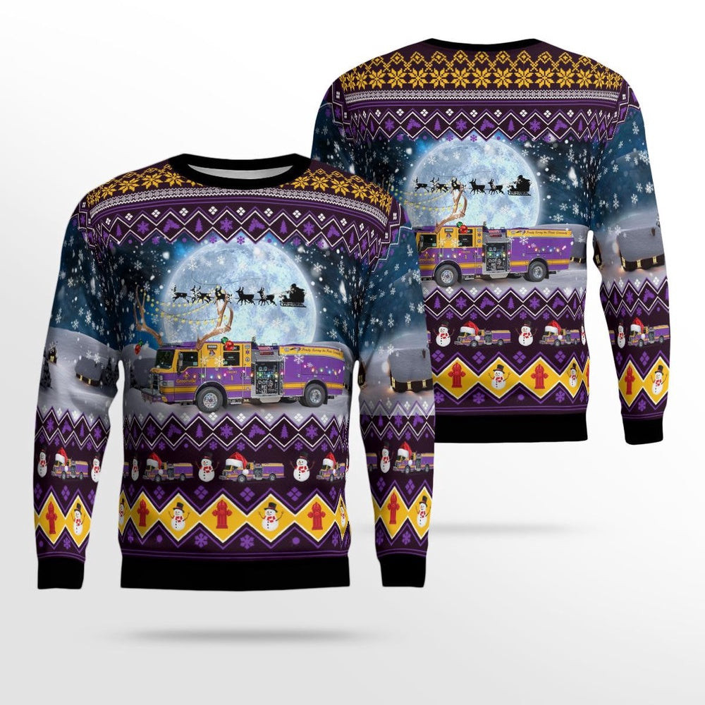 North Carolina Greenville FireRescue Christmas AOP Ugly Sweater Christmas Unisex Sweaters Gift For Christmas
