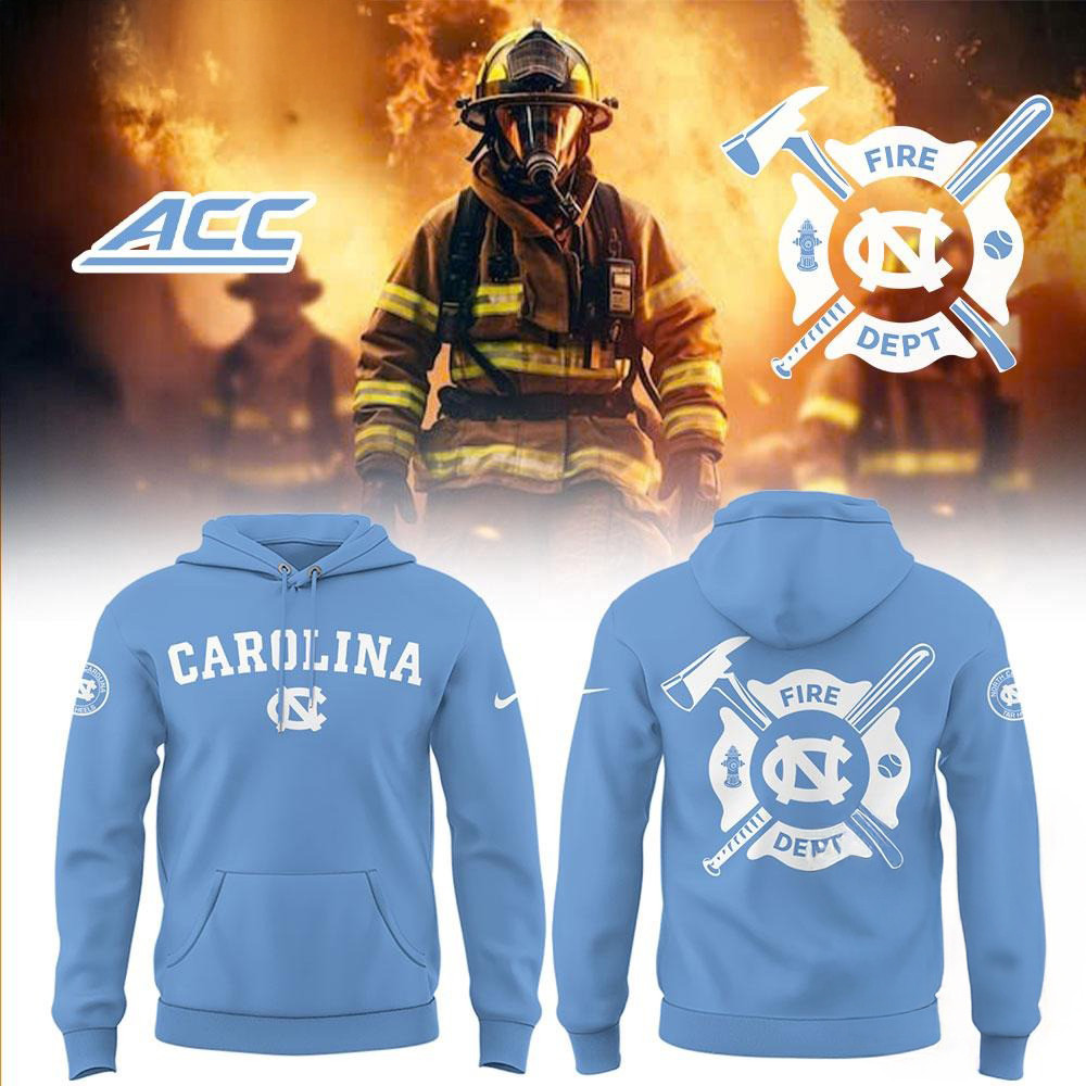 North Carolina Tar Heels Baseball x Firefighter Appreciation Night Hoodie Cool Baseball Gifts