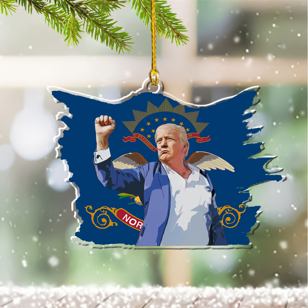 North Dakota for Trump 2024 Ornament Shape Pro-Trump Christmas Tree Decorations