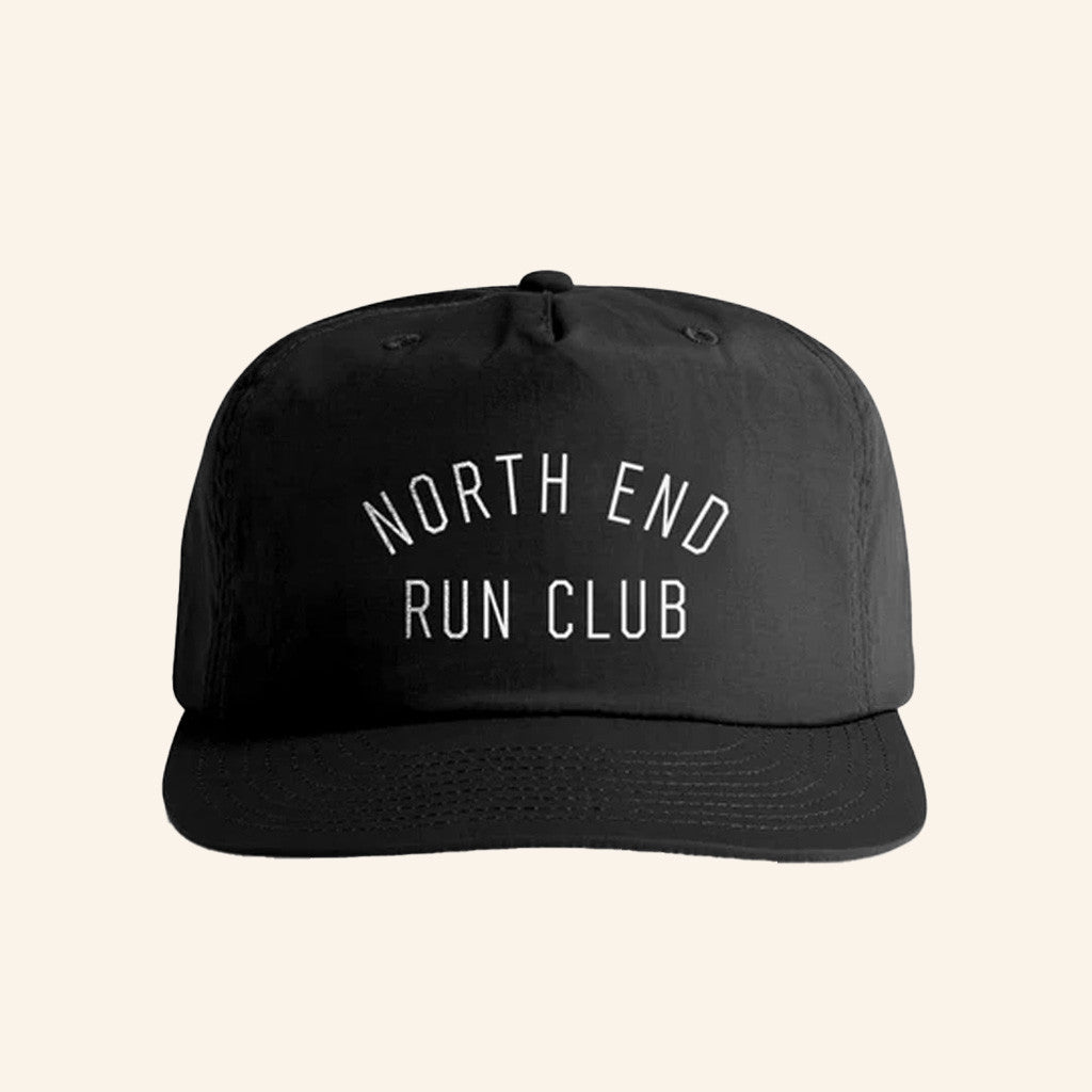 North End Run Club Merch Heritage Nylon Hat Black Him Gifts