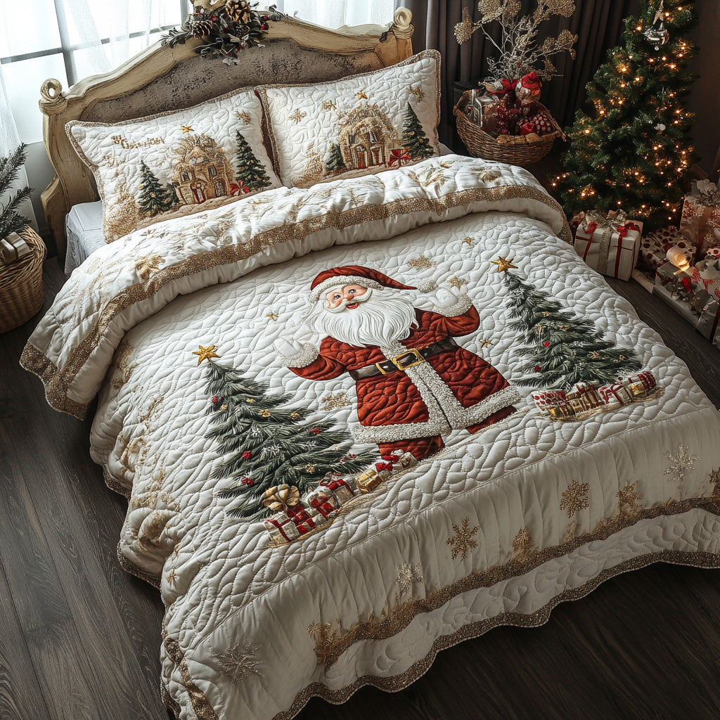North Pole Dreams Quilted Bedding Set Best Holiday Duvet Covers Nice Family Christmas Gifts