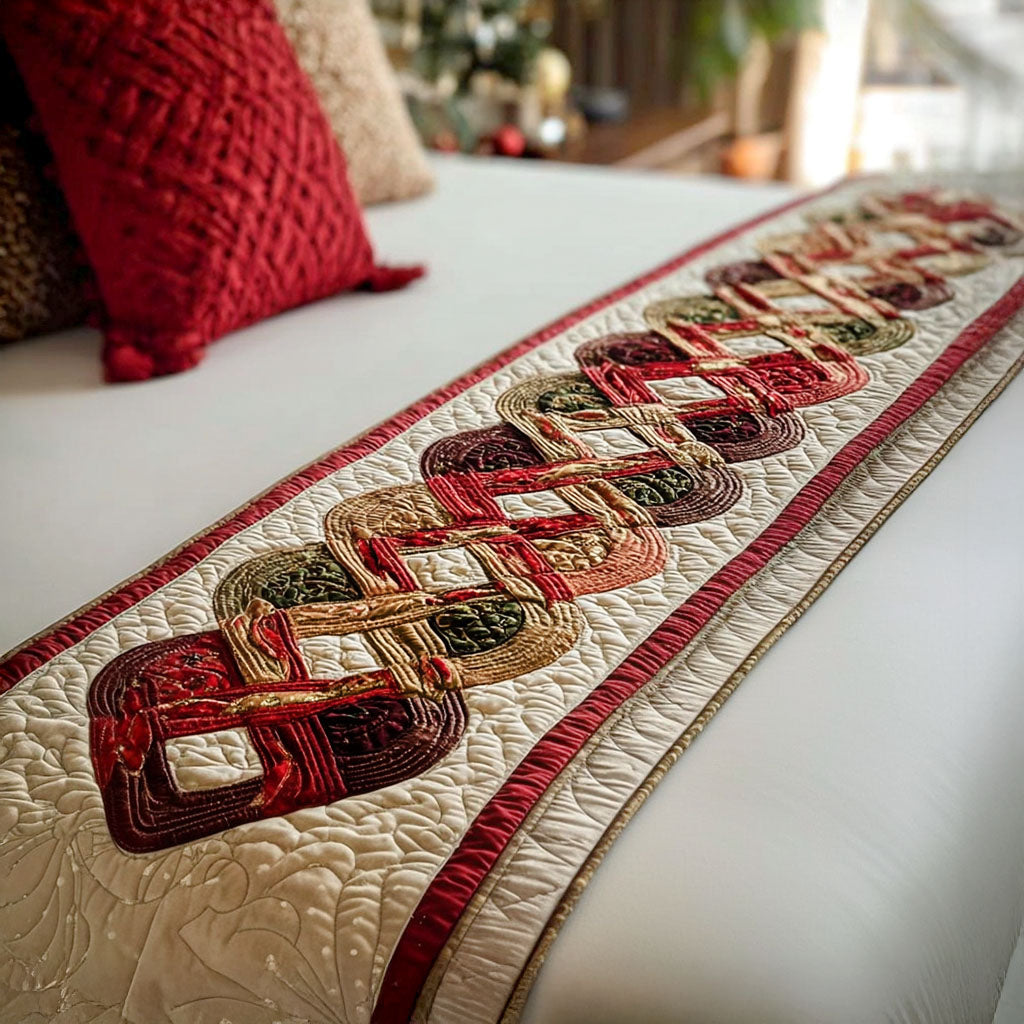 North Pole Glow Quilted Bed Runner Christmas Bed Scarf Xmas Gifts For Sister In Law