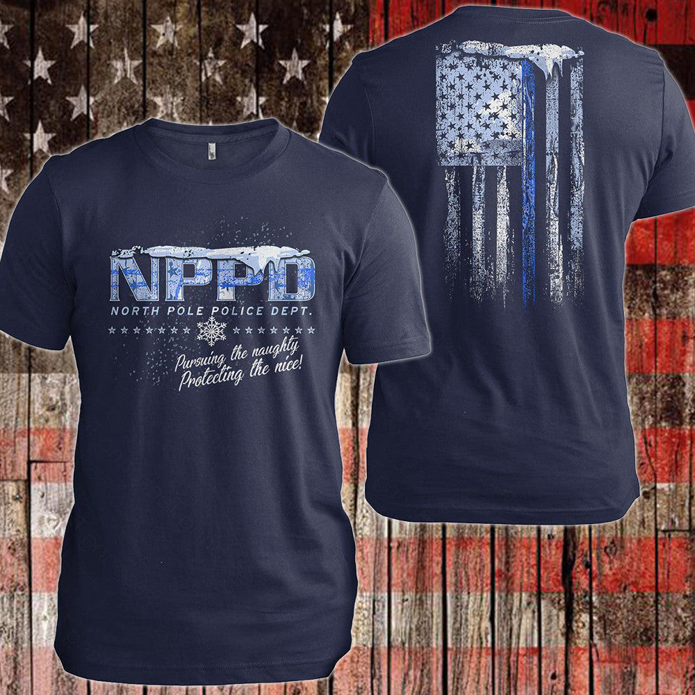 North Pole Police Department Shirt Thin Blue Line Christmas T-Shirt Ideas Gifts For Cops North Pole Police Department Shirt Thin Blue Line Christmas T-Shirt Ideas Gifts For Cops
