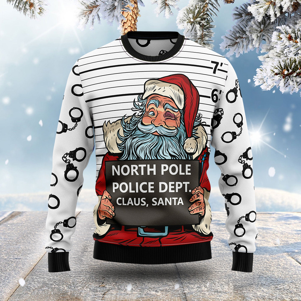 North Pole Police Dept Ugly Christmas Sweater Christmas Gifts For Boyfriend