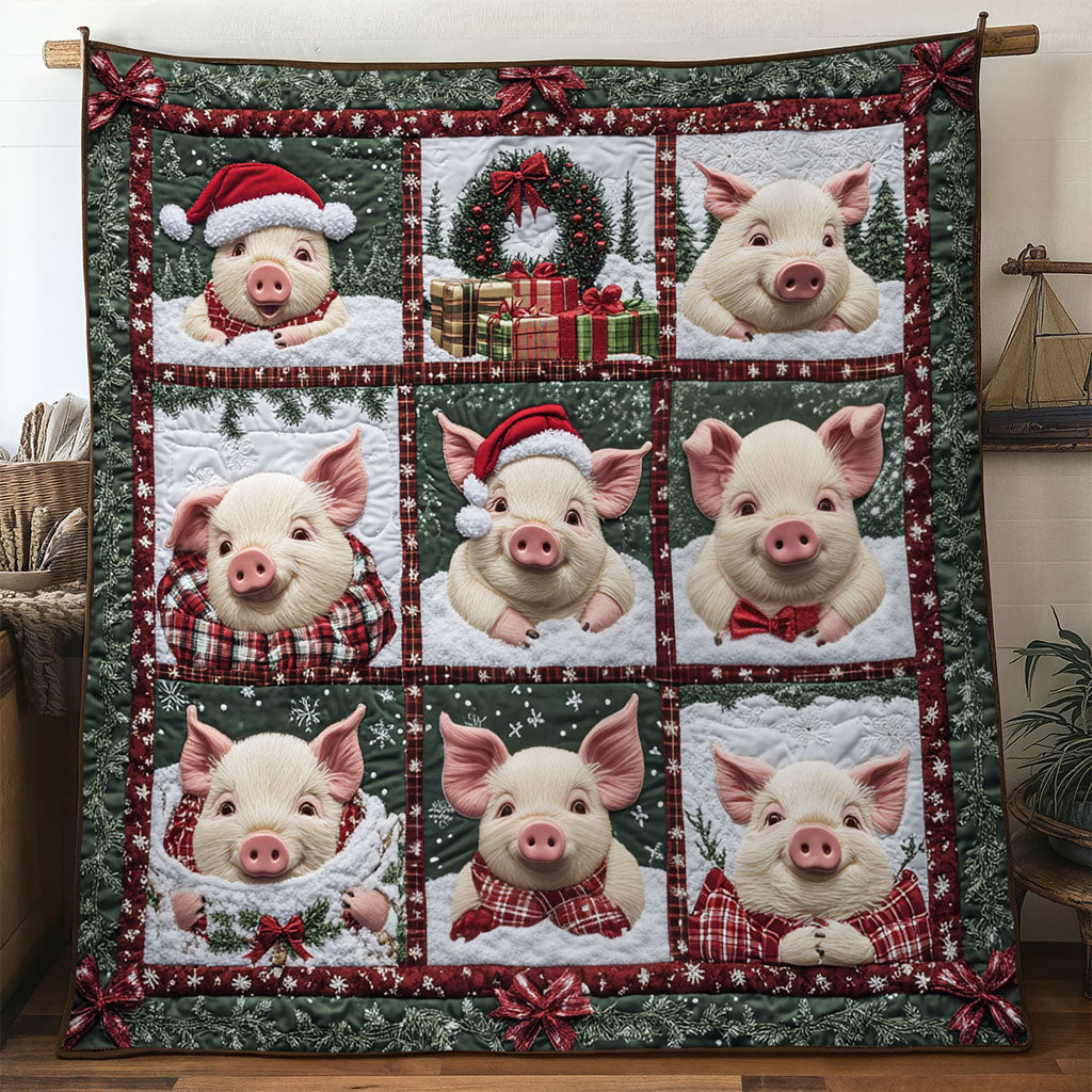 North Star Pig Quilt Perfect Housewarming Gift with Quilt Blanket