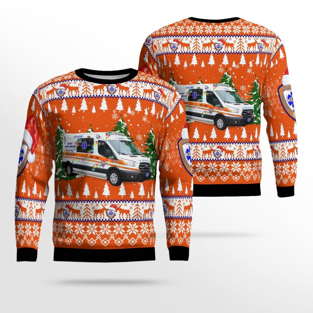 Northeast Community Ambulance Philadelphia Pennsylvania Christmas AOP Ugly Sweater Christmas Unisex Sweaters Gift For Christmas