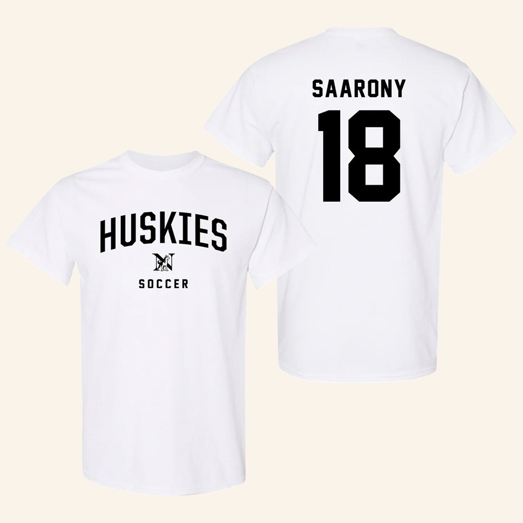 Northeastern Merch Men's Soccer Shai Saarony 18 T-Shirt Gifts For Soccer Lovers