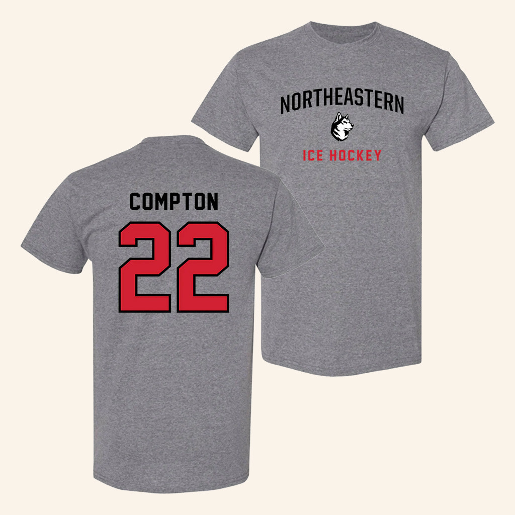 Northeastern Merch Women's Ice Hockey Peyton Compton 22 T-Shirt Unique Gifts For Fans