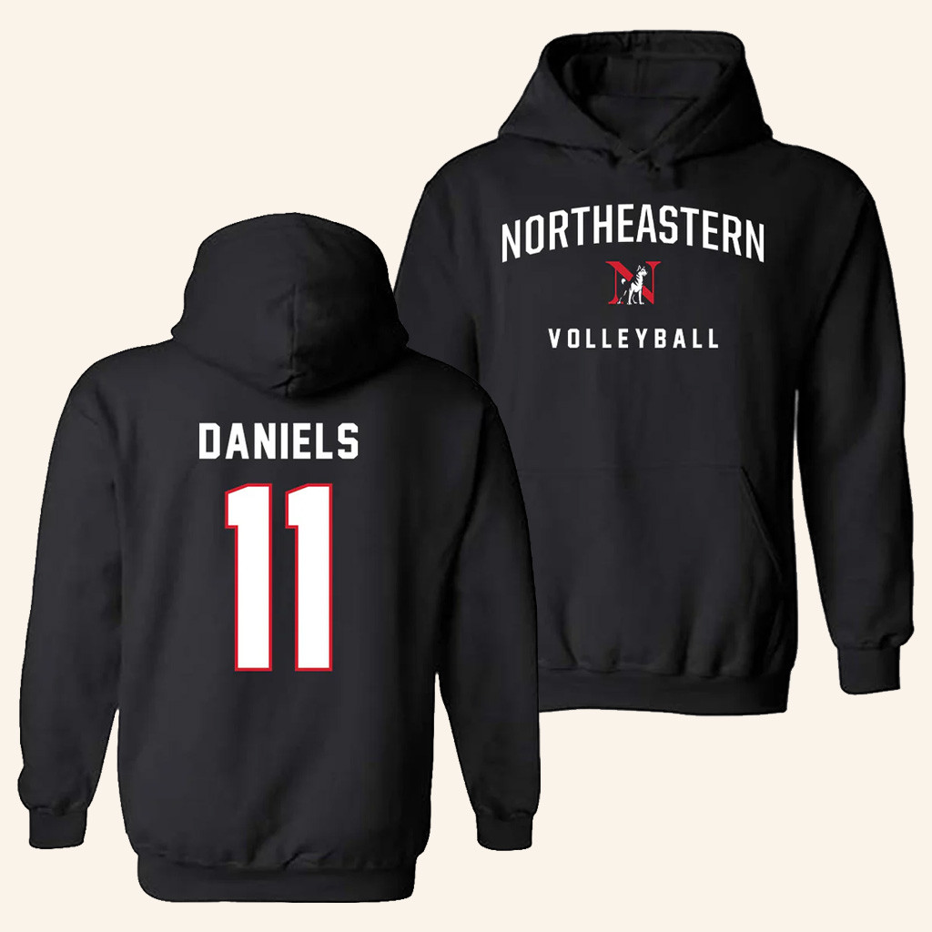 Northeastern Merch Women's Volleyball Kaylin Daniels 11 Hoodie Presents For Fans