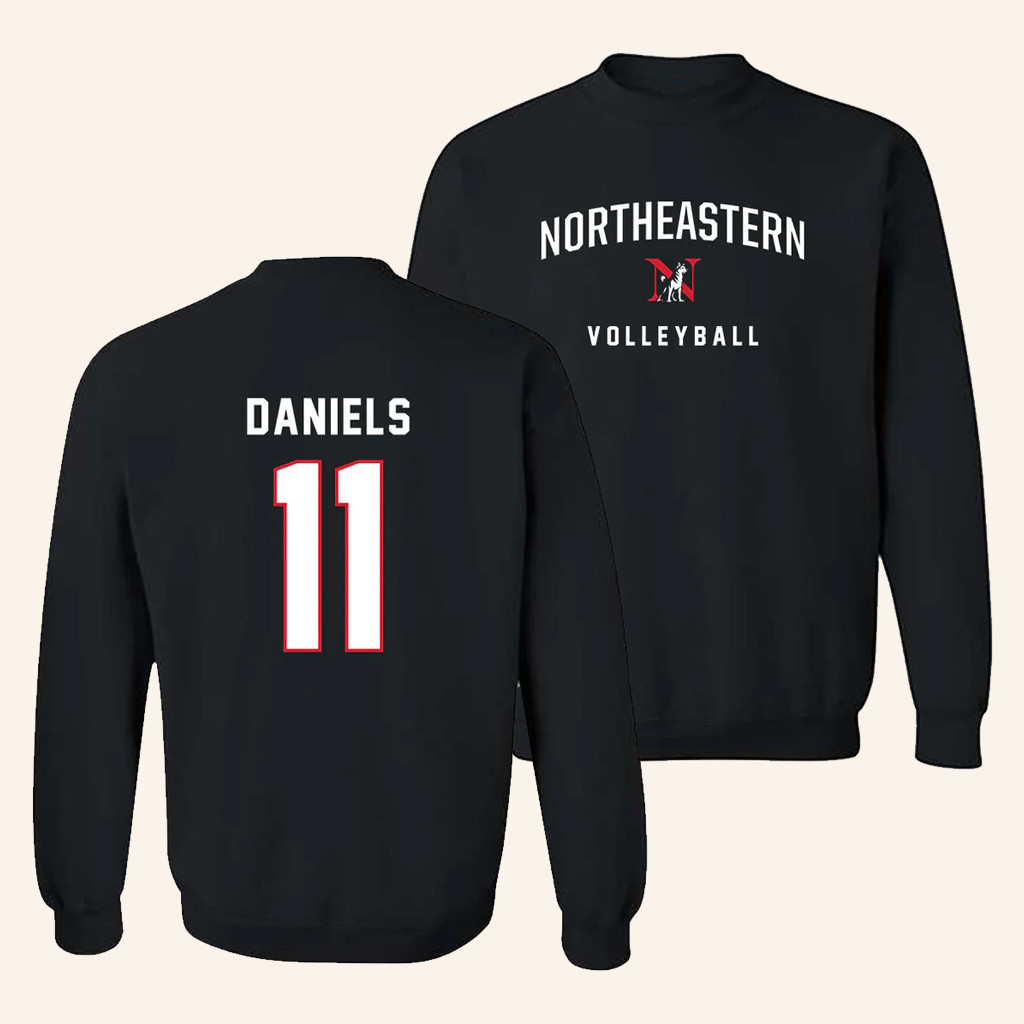 Northeastern Merch Women's Volleyball Kaylin Daniels 11 Sweatshirt Gifts Ideas For Fans