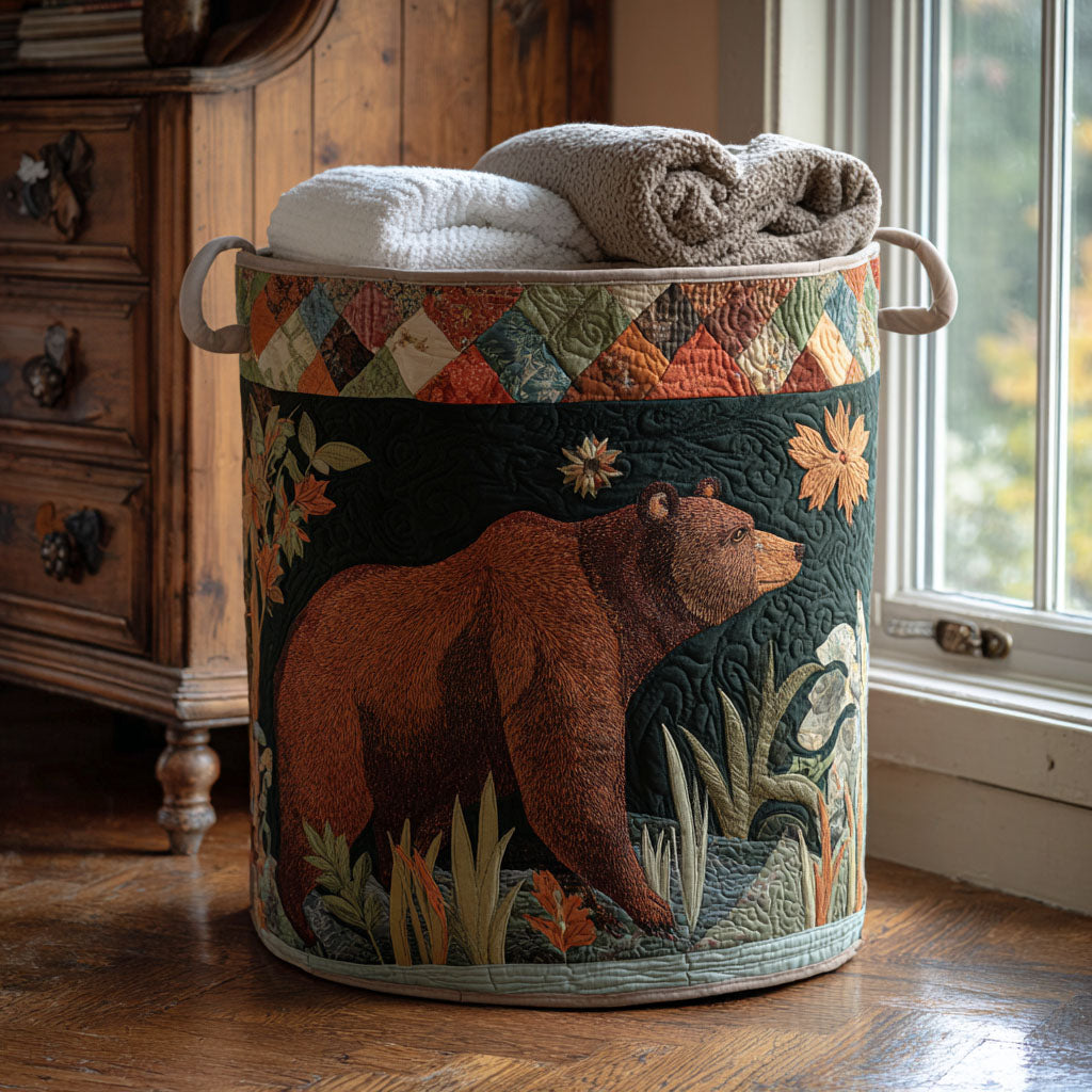 Northern Brown Spirit Quilted Laundry Basket Home Comfort Gift Idea Featuring a Quilted Laundry Basket