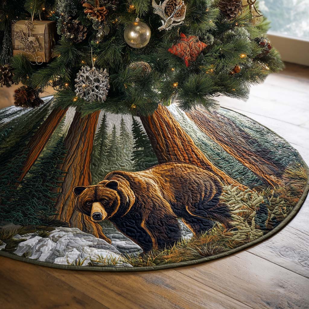 Northern Calm Christmas Quilted Tree Skirt Modern Quilted Tree Skirt for Trendy Home Decoration