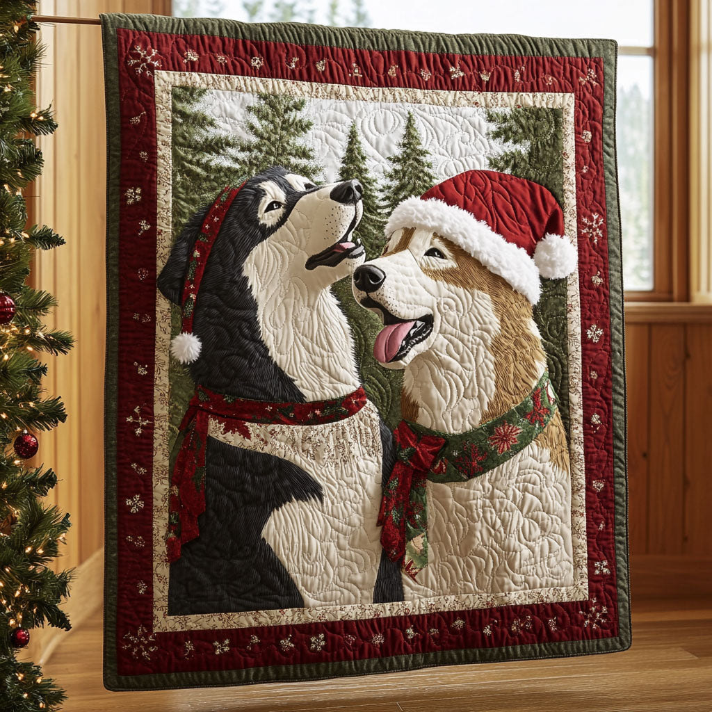Northern Dream Quilt Blanket Christmas Blanket Best Gifts For Dog Lovers