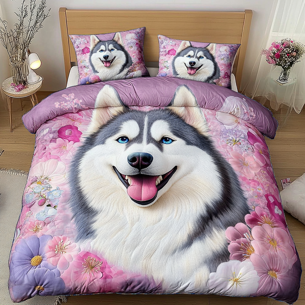 Northern Husky Quilted Bedding Set Best Comforter Sets Husky Gifts For Her