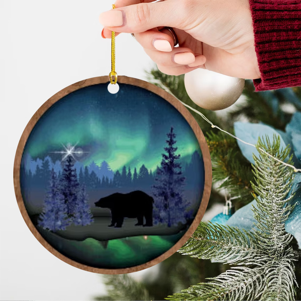 Northern Lights Bear Ornament Christmas Tree Decorations 2024 Gift Ideas