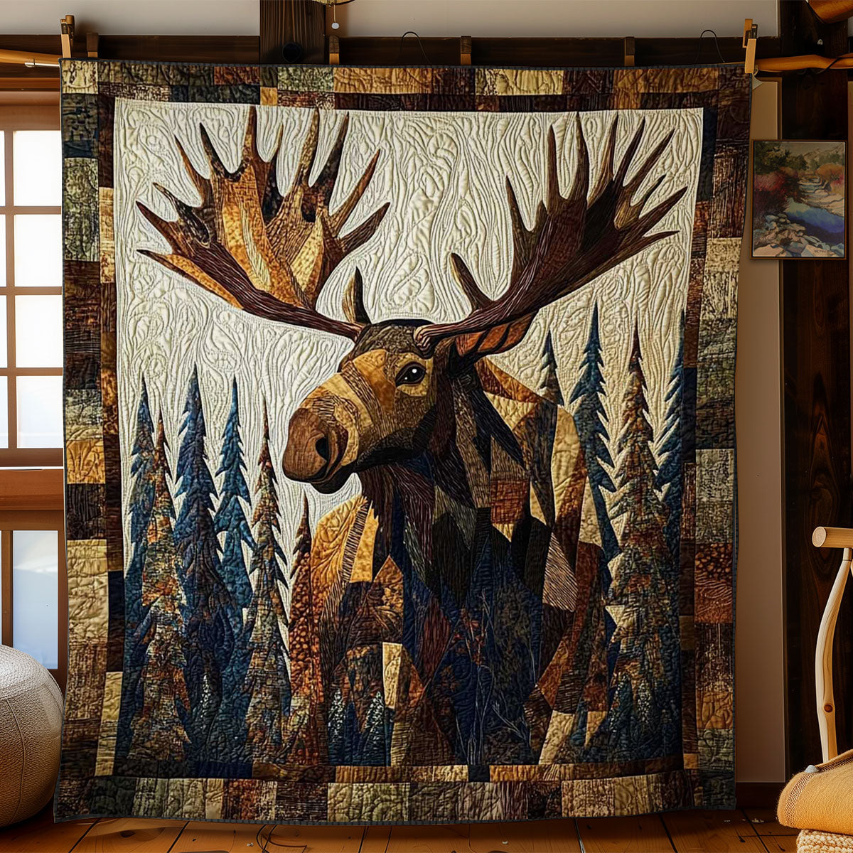 Northern Moose Quilt Beautiful Quilt Blanket Gift for Cozy Living