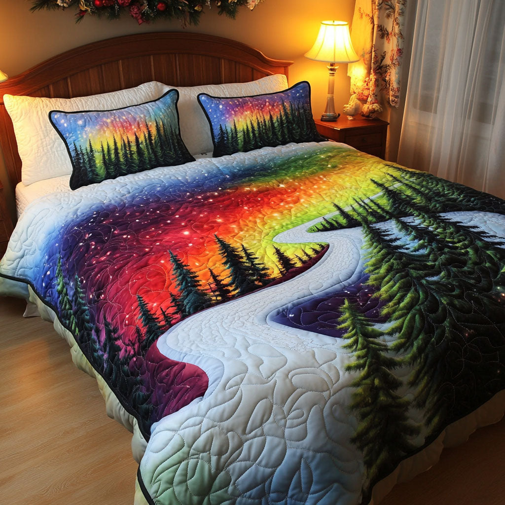 Northern Pathway Quilted Bedding Set Best Bedspread Set Christmas Bedroom Decor Ideas