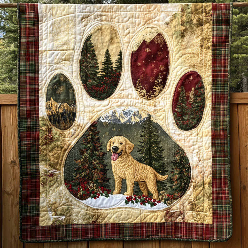 Northern Ridge Golden Retriever Paw Quilt Blanket King Blanket Great Family Gifts For Christmas