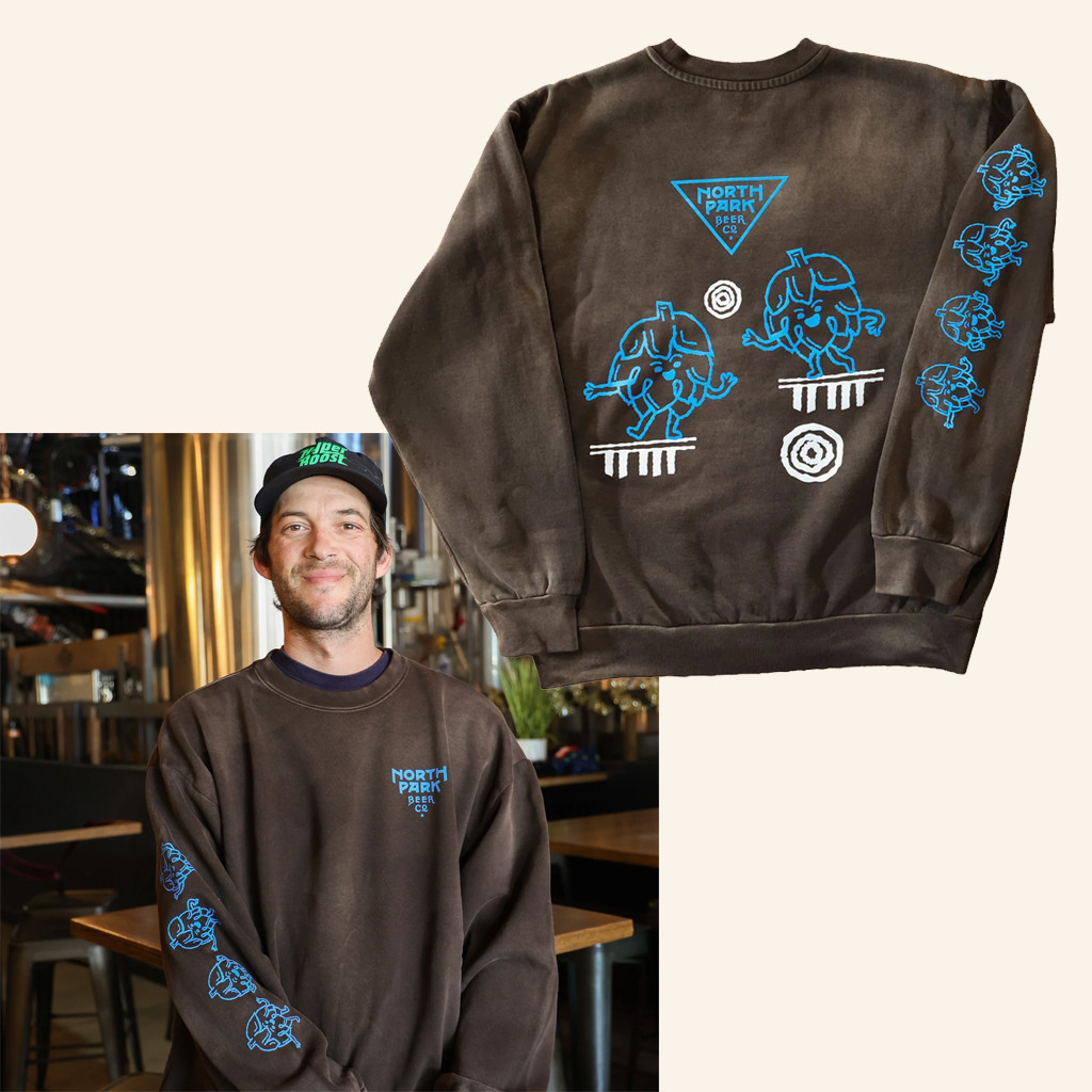 Northpark Beer Co Merch Brown Blue Buddies Crewneck Sweatshirt Birthday Presents For Boyfriend Northpark Beer Co Merch Brown Blue Buddies Crewneck Sweatshirt Birthday Presents For Boyfriend