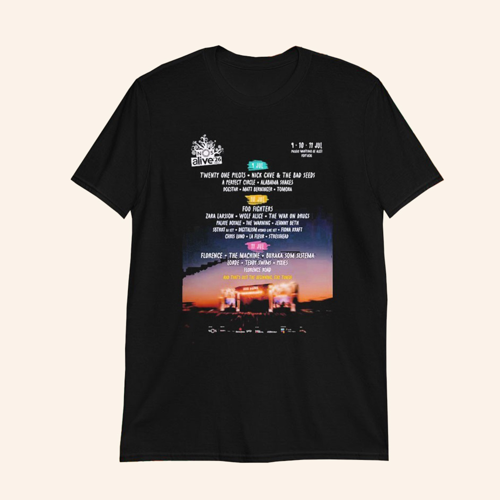 Nos Alive Festival Full Lineup In Portugal At Passeio Maritimo De Alges On 9 10 11 July 2026 Shirt