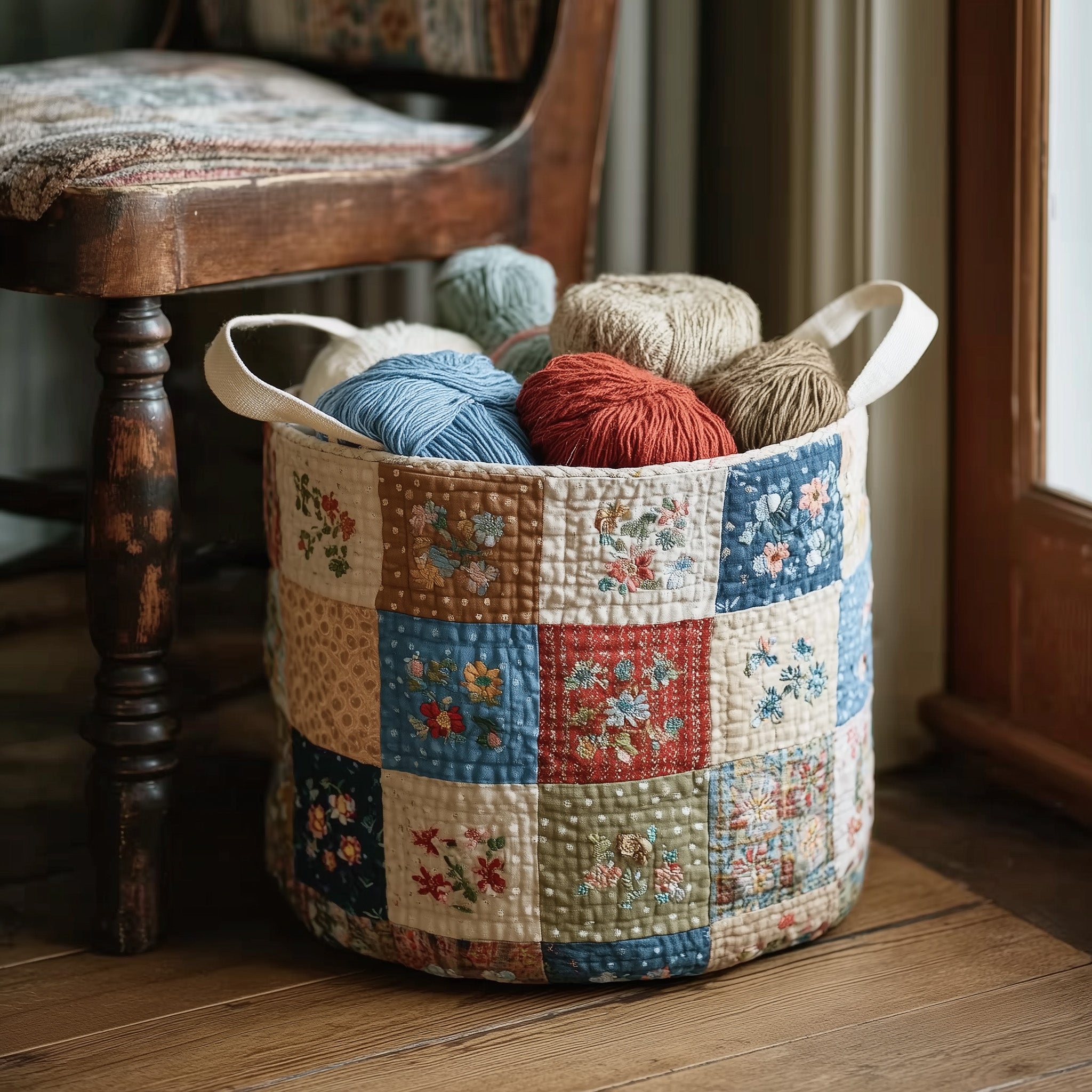 Nostalgic Petals Quilted Laundry Basket Christmas Flower Gifts