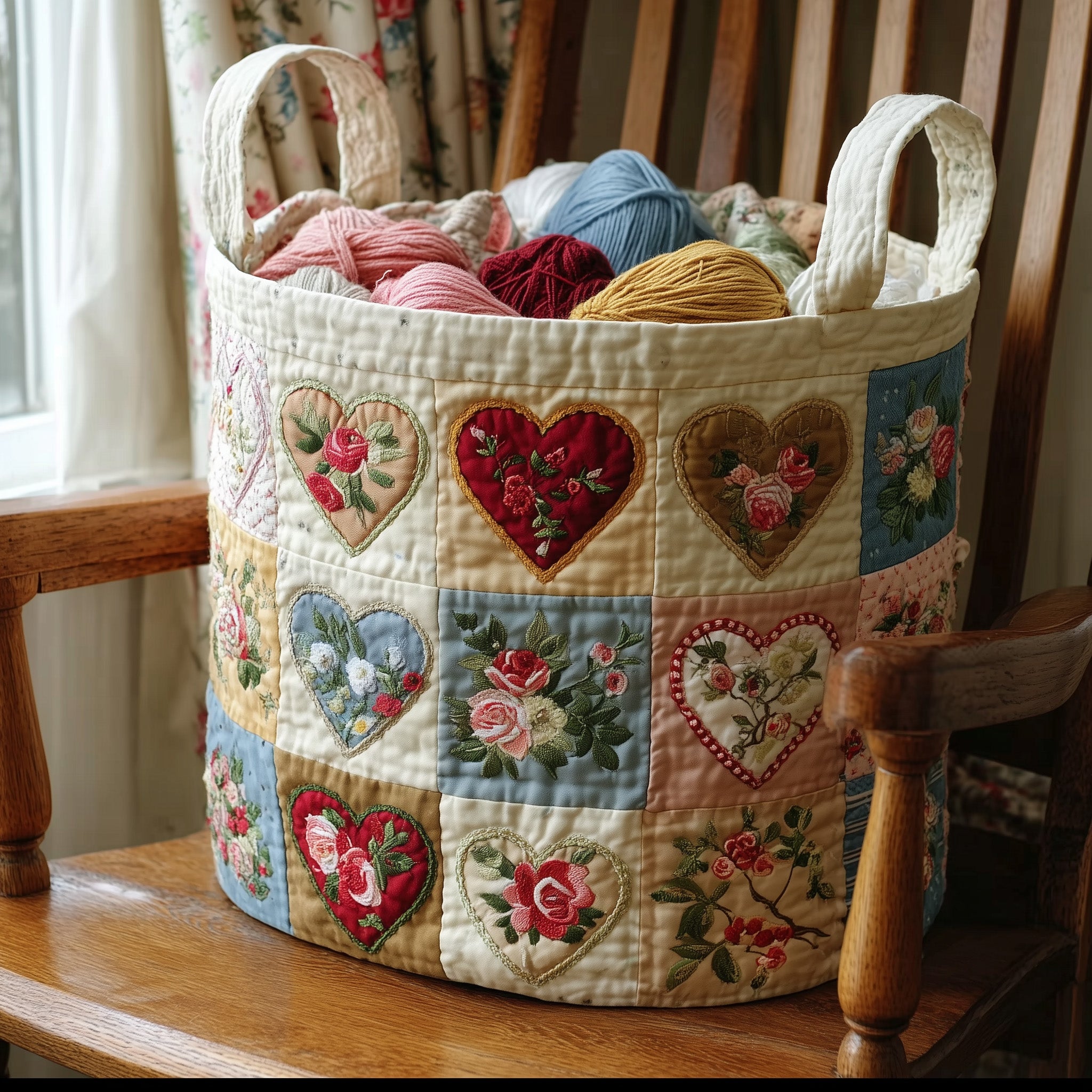 Nostalgic Petals Quilted Laundry Basket Sunflower Gifts For Friends